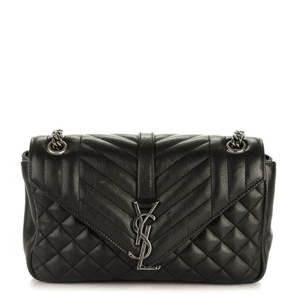 Saint Laurent Sheepskin Tri-Quilt Monogram Medium College Bag Black 1 of 7