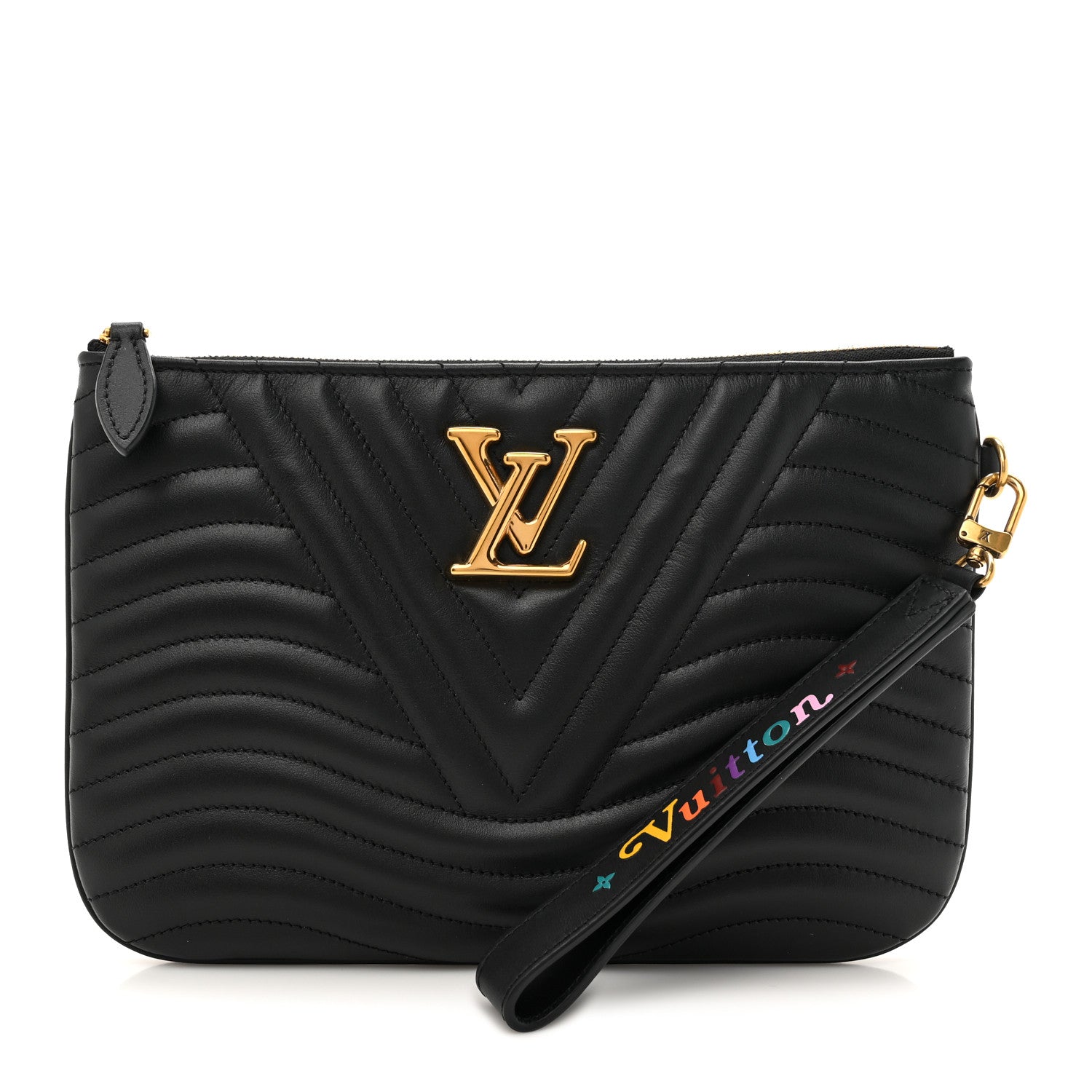 Louis Vuitton Calfskin New Wave Zipped Pochette Black 1 of 6