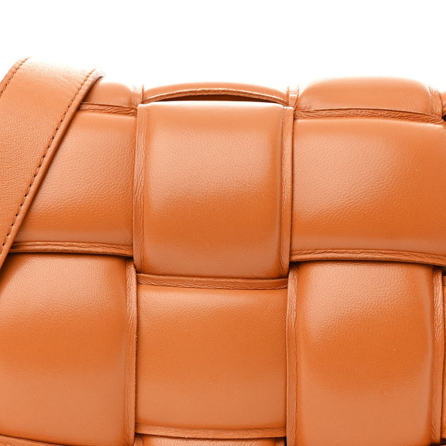 Nappa Maxi Intreccio Padded Cassette Crossbody Bag Clay