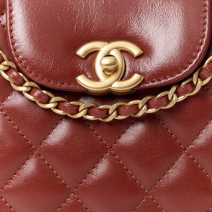 Chanel Shiny Aged Calfskin Quilted Nano Kelly Shopper Brown 8 of 10