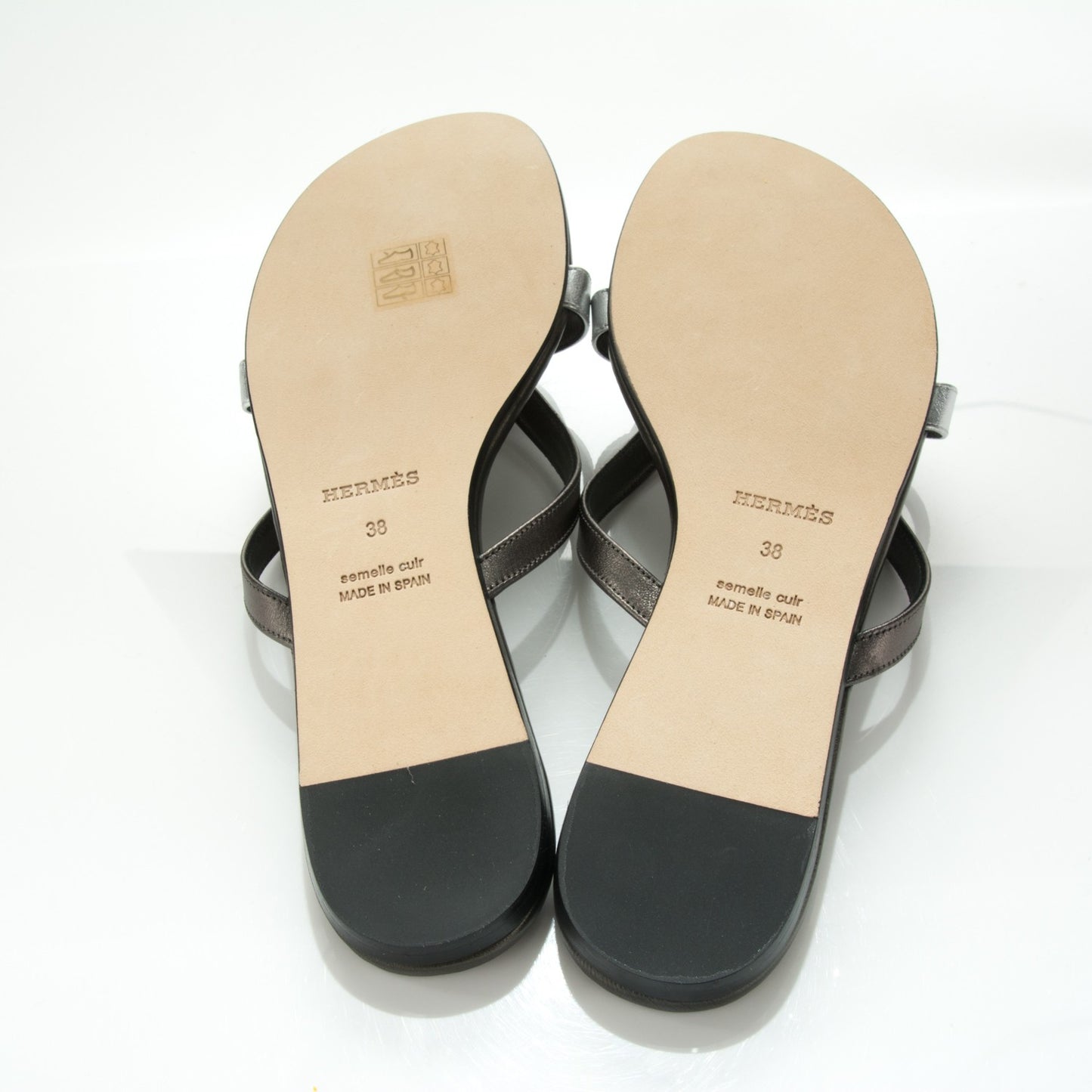 Nappa Calfskin Corfou Sandals 38 Canon De Fusil Argent