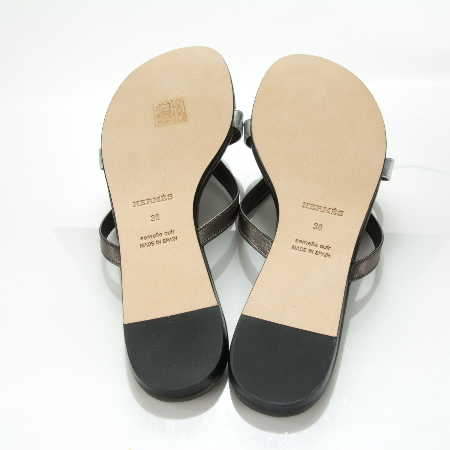 Hermes Nappa Calfskin Corfou Sandals 38 Canon De Fusil Argent 5 of 7