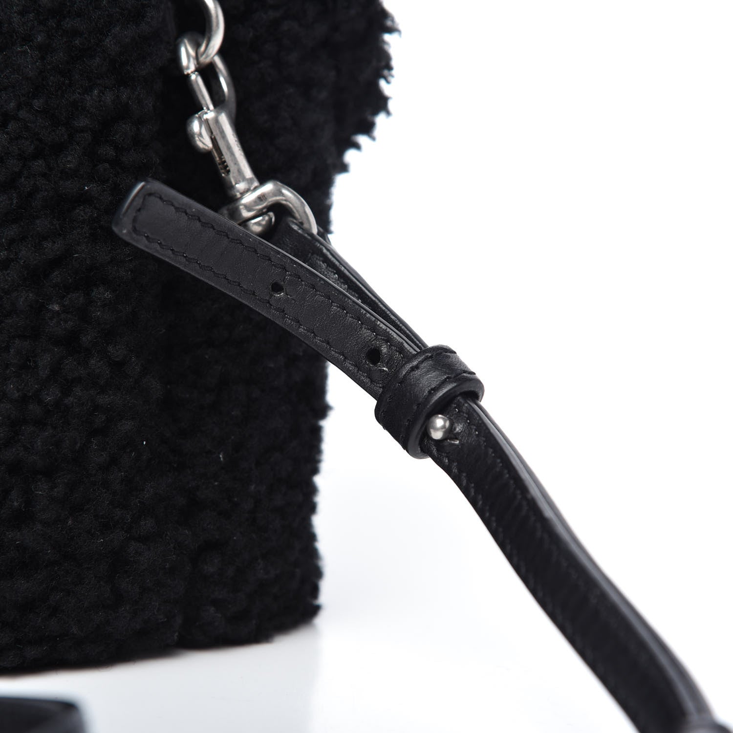 Saint Laurent Shearling Toy Loulou Shoulder Bag Black 12 of 13