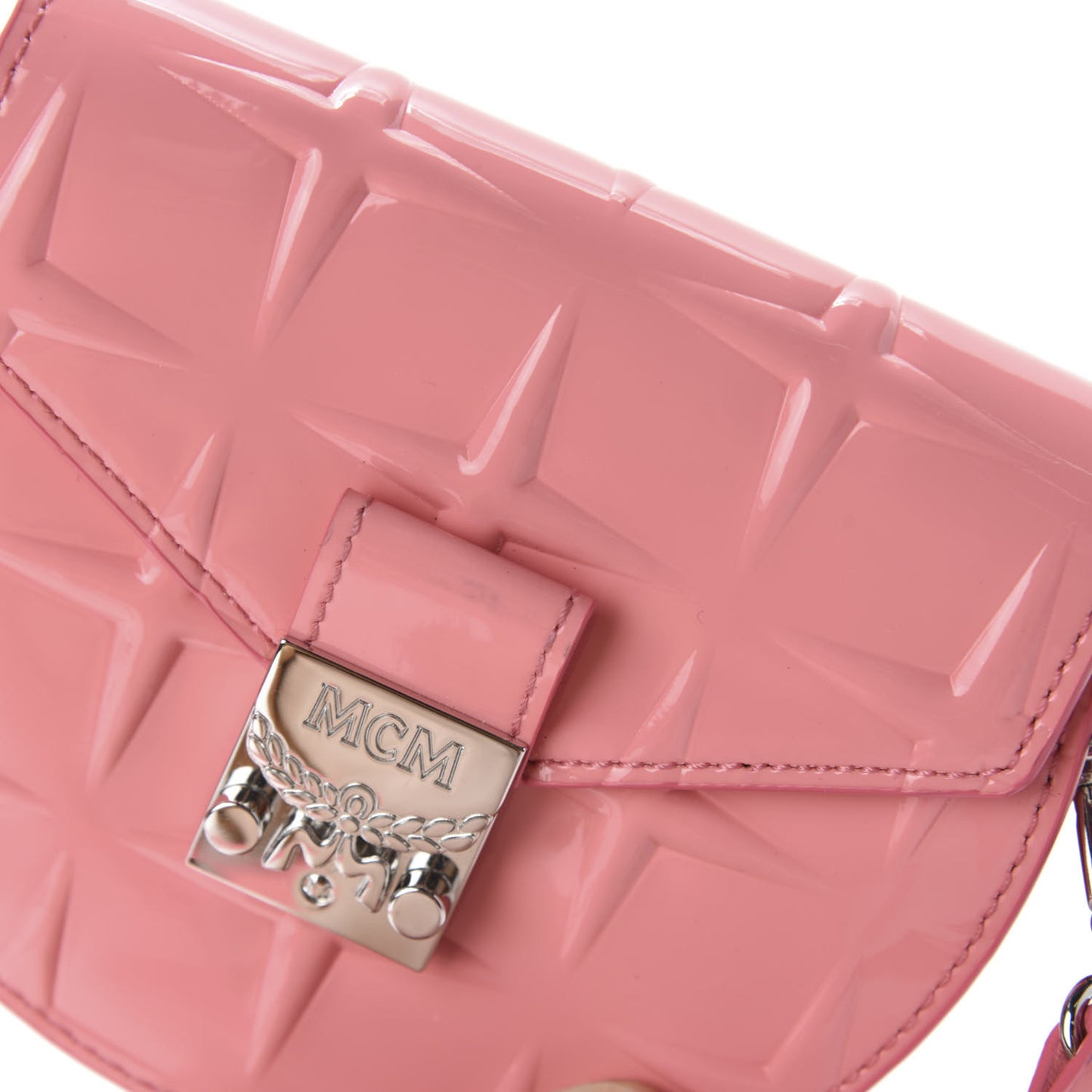 Diamond Patent Patricia Round Crossbody Bag Salmon Rose