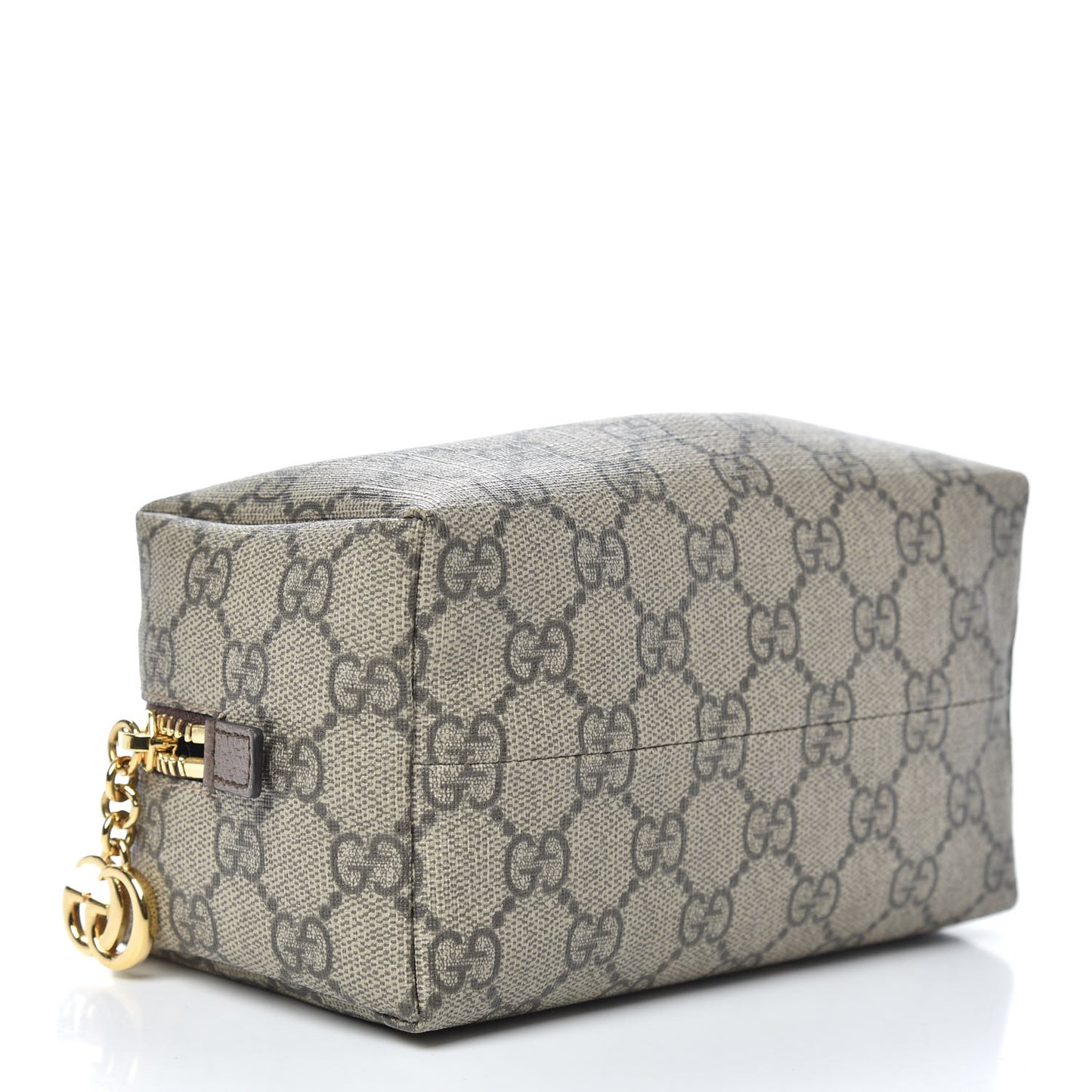 Soft GG Supreme Monogram Calfskin Medium Ophidia Cosmetic Case Beige Ebony New Acero