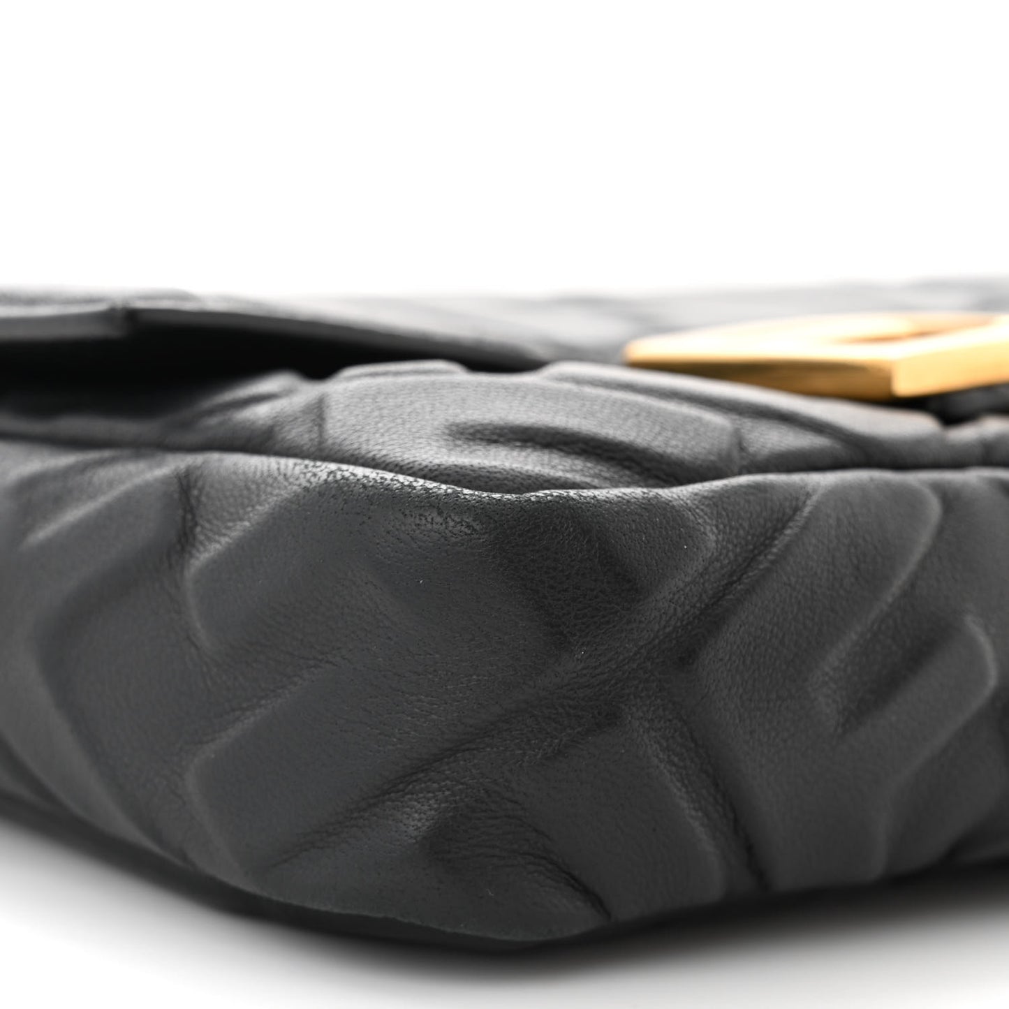 Nappa FF 1974 Embossed Mini Baguette Black