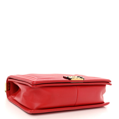 Chanel Lambskin Embossed New Medium Boy Cube Flap Red 4 of 10