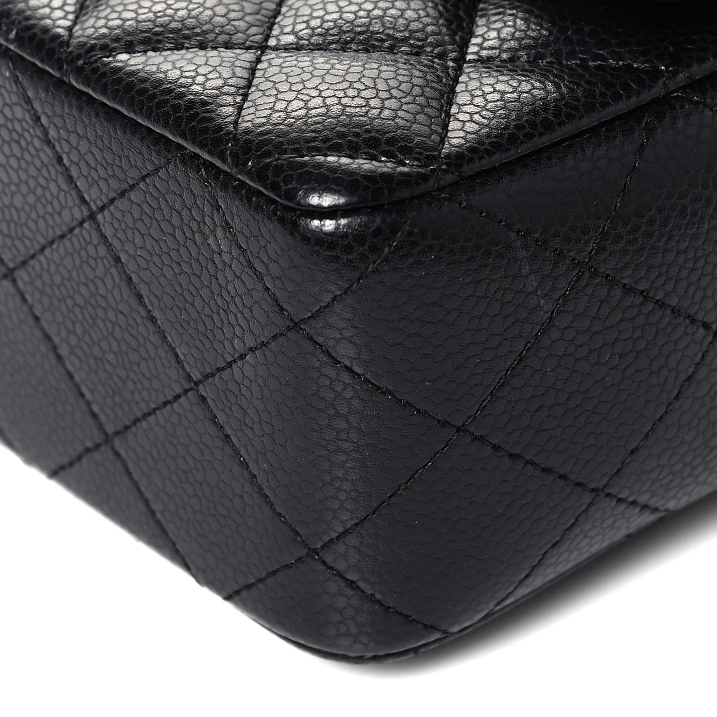 Caviar Quilted Mini Rectangular Flap Black