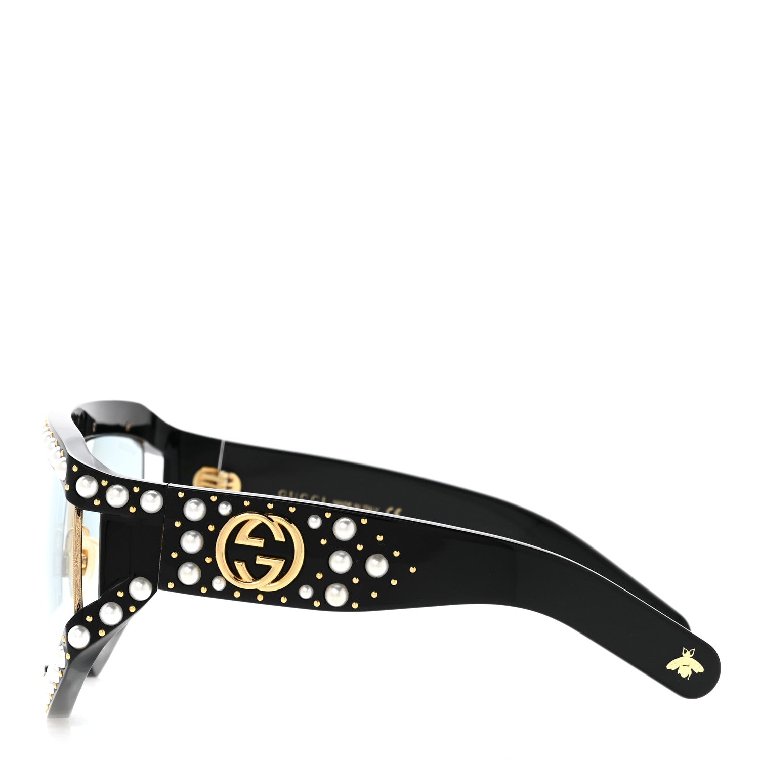 Gucci Acetate Pearl Rectangular Frame Sunglasses GG0234S Black 3 of 9