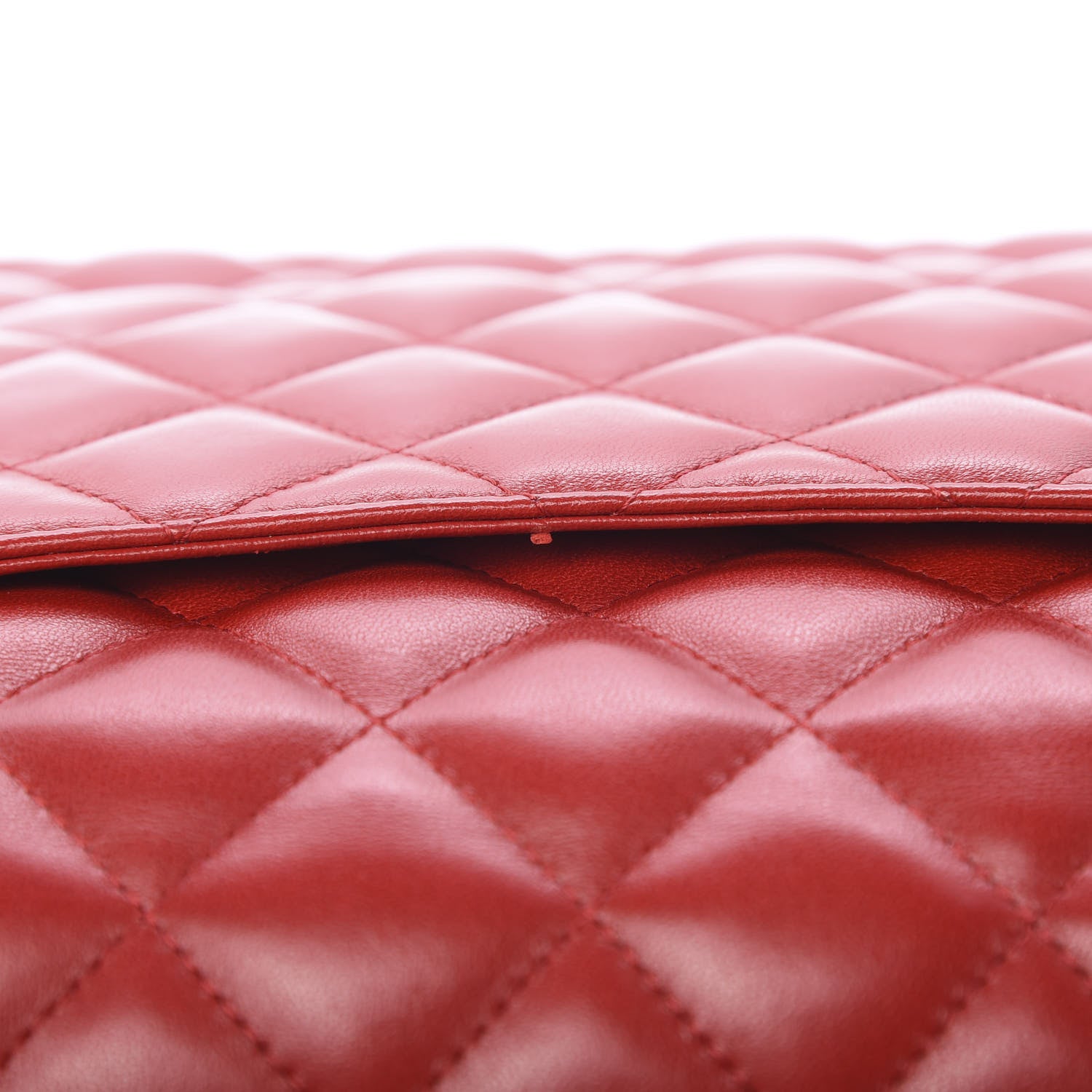 Chanel Lambskin Quilted Jumbo Double Flap Red 11 of 12