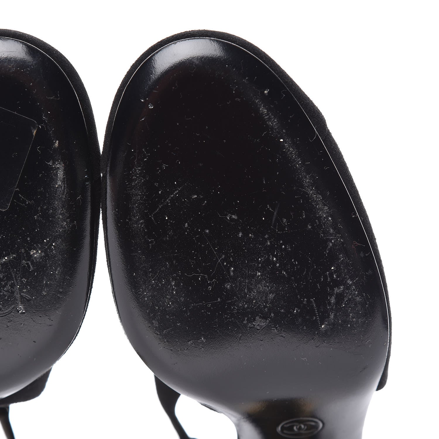 Chanel Suede Cap Toe CC Slingback Pumps 40 Black 12 of 12