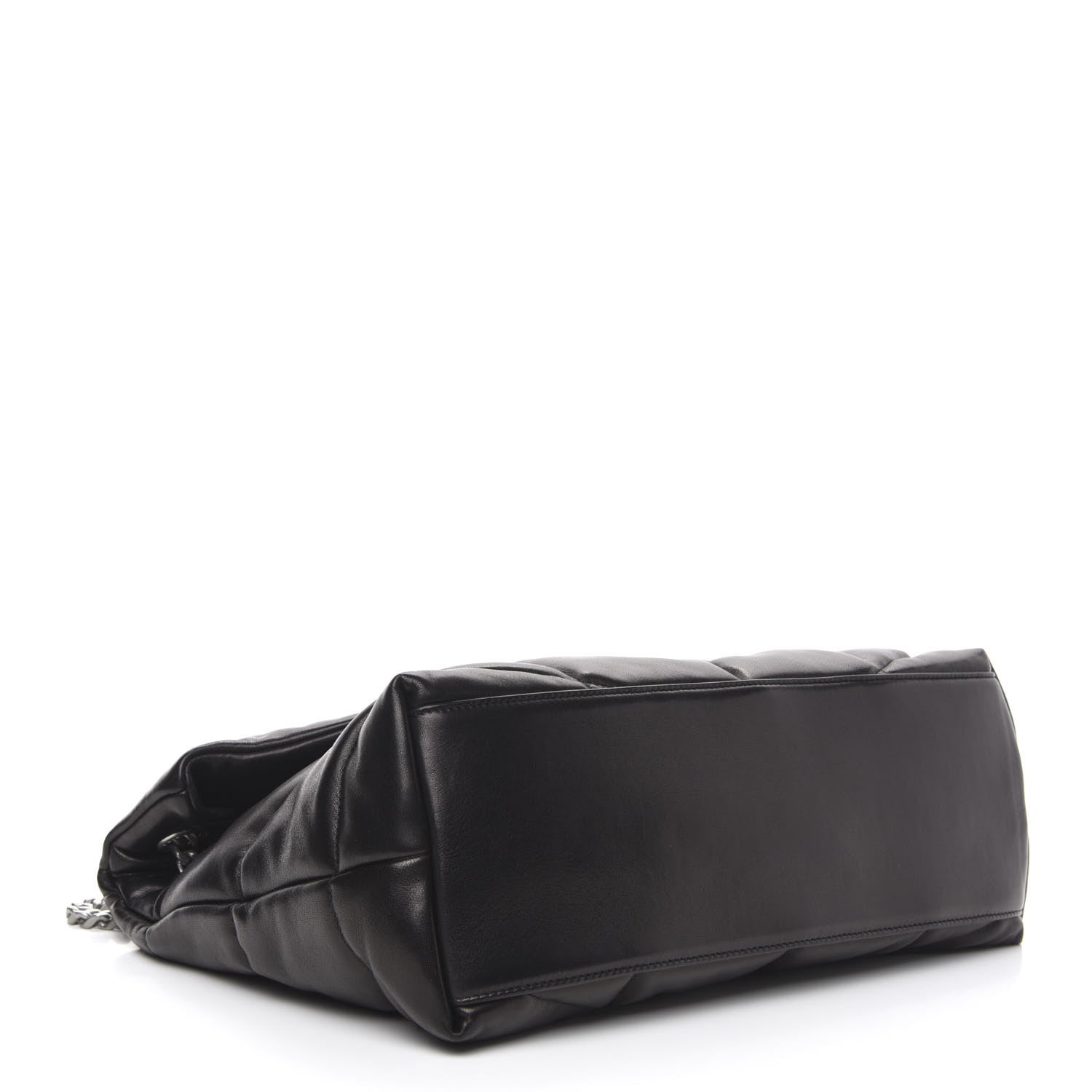 Saint Laurent Lambskin Quilted Medium Loulou Puffer Monogram Chain Satchel Black 4 of 11