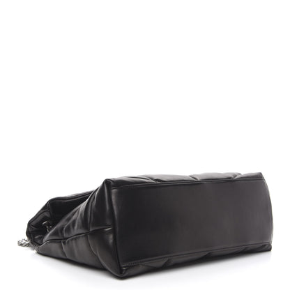 Saint Laurent Lambskin Quilted Medium Loulou Puffer Monogram Chain Satchel Black 4 of 11