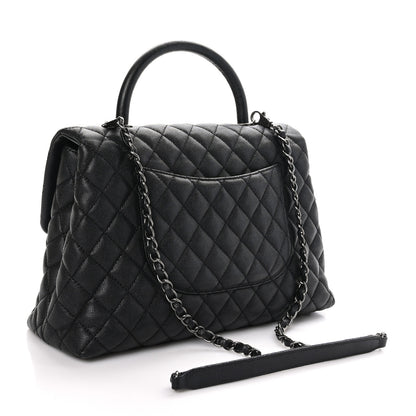 Chanel Caviar Quilted Medium Coco Handle Flap Black 3 of 9