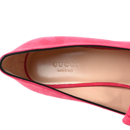 Gucci Kid Scamosciato GG Marmont Fringe 50mm Loafer Pumps 38.5 Hot Pink 7 of 8