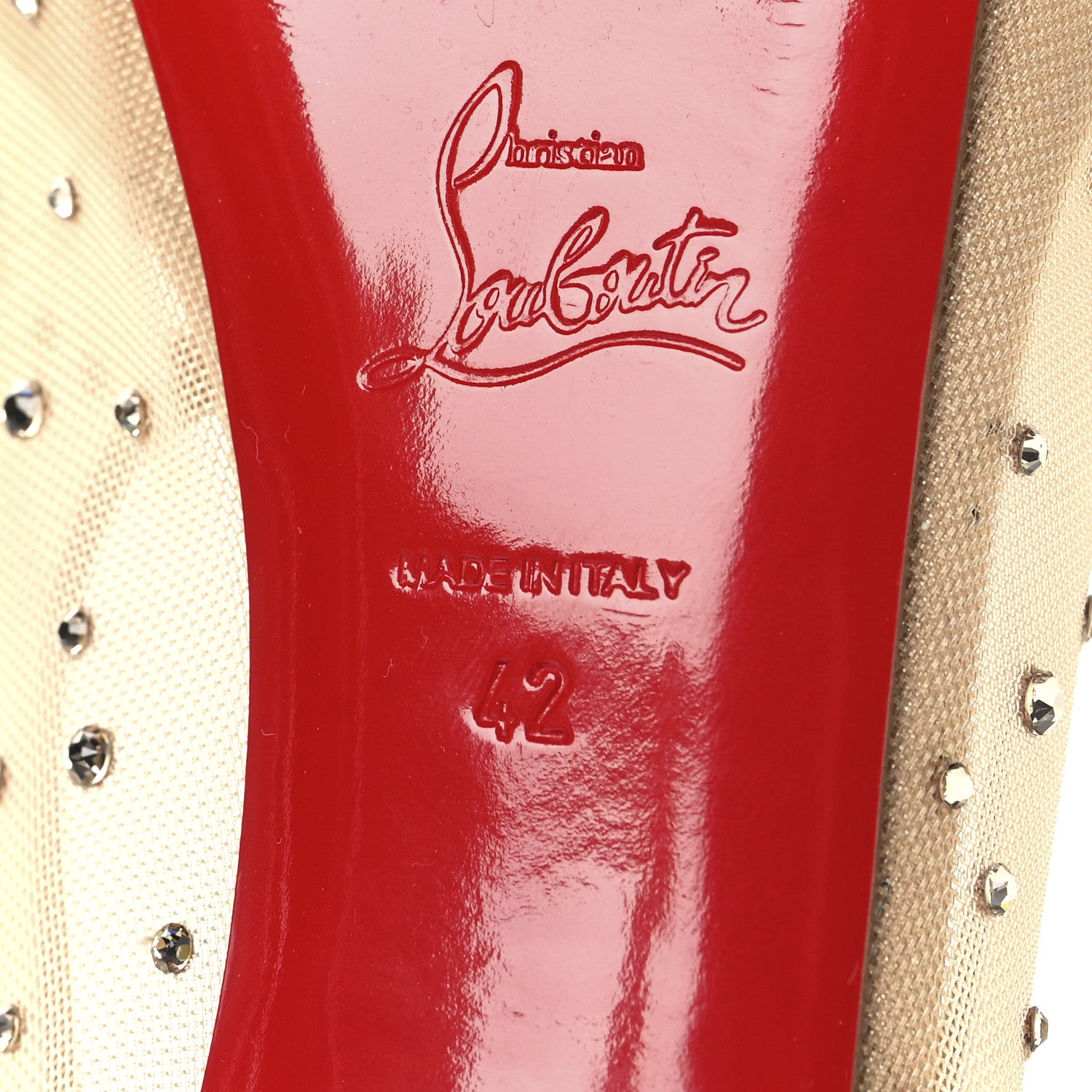 Christian Louboutin Rete Very Strass 120 Peep Toe 42 Nude 7 of 8