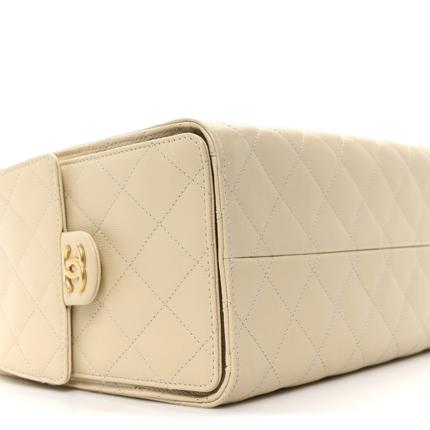Caviar Quilted Small Chanel 25 Handbag Beige