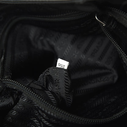 Prada Nylon New Vela Studded Tote Black Fuoco 8 of 13