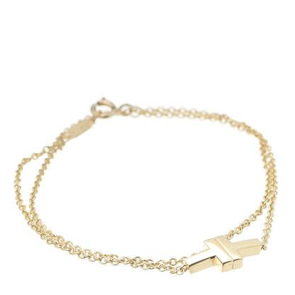 Tiffany 18K Yellow Gold T Double Chain Bracelet 1 of 5