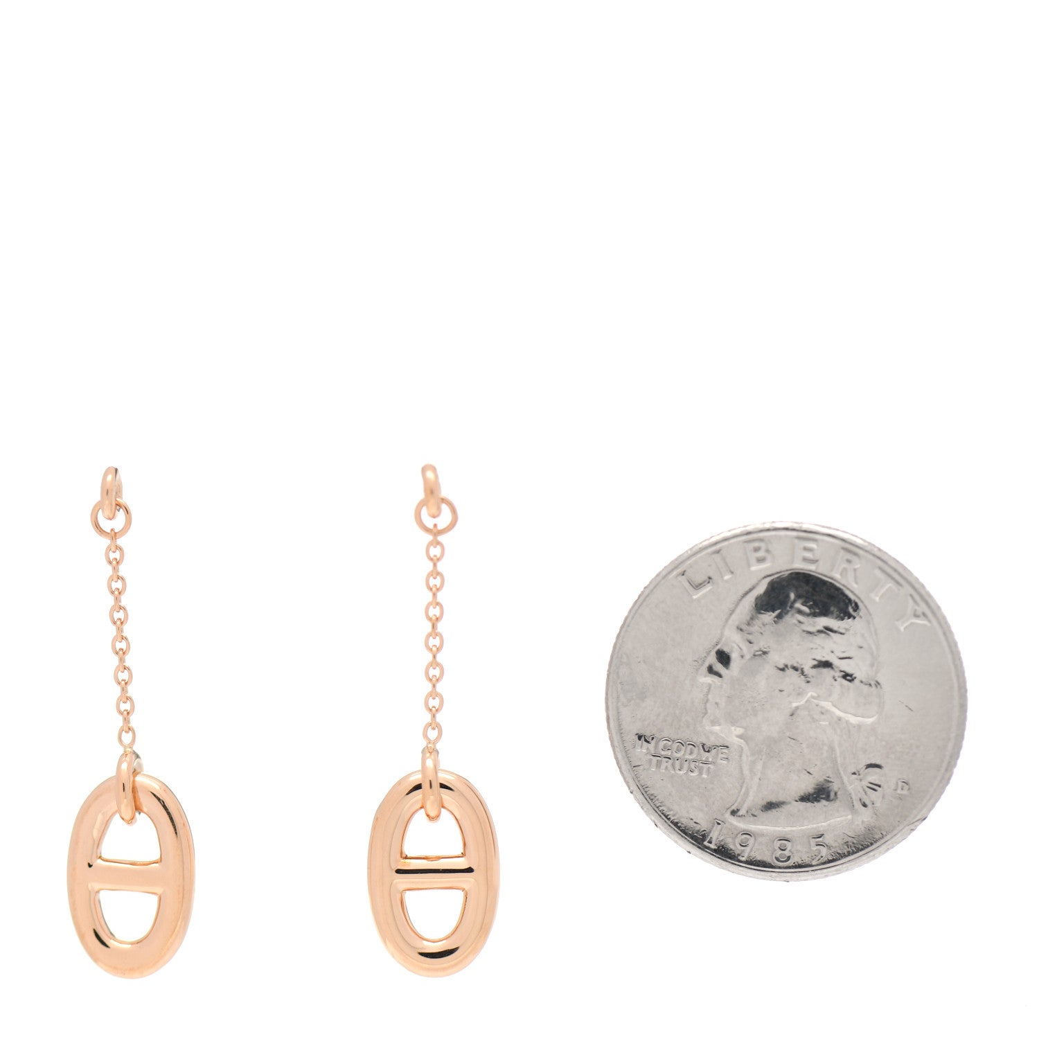 Hermes 18K Rose Gold PM Farandole Drop Earrings 2 of 5