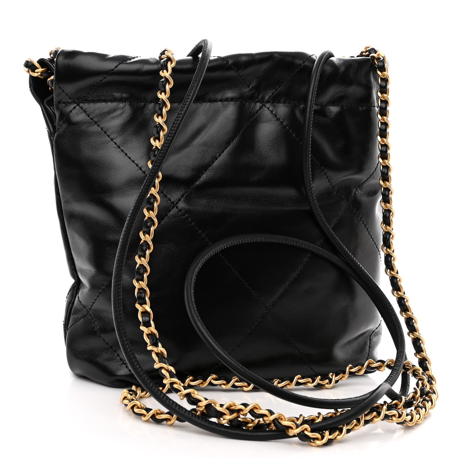 Chanel Shiny Calfskin Quilted Mini Chanel 22 Black 3 of 9