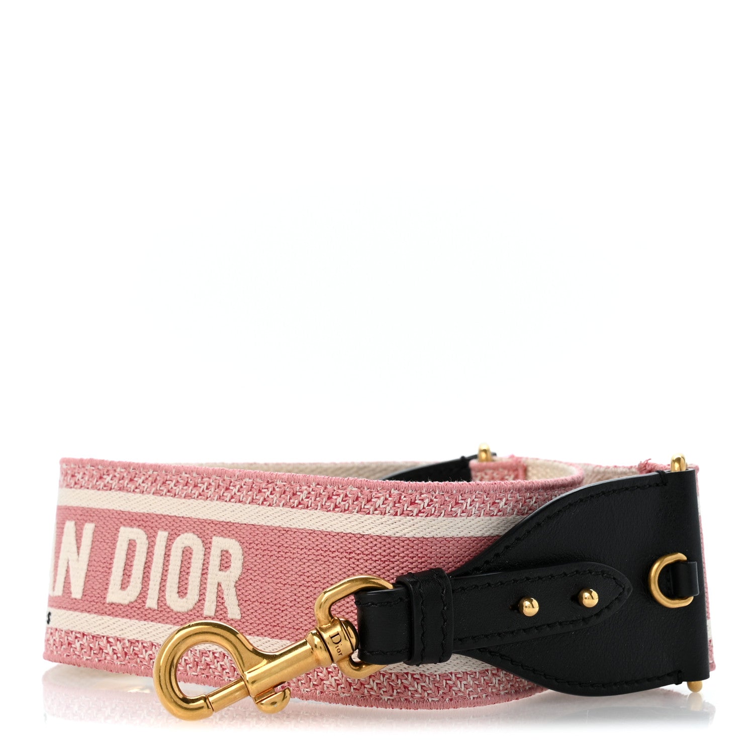 Christian Dior Canvas Embroidered Shoulder Strap Pink 1 of 6