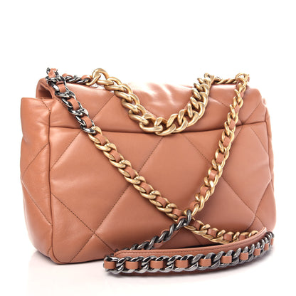 Chanel Lambskin Quilted Large Chanel 19 Flap Brown 2 of 10