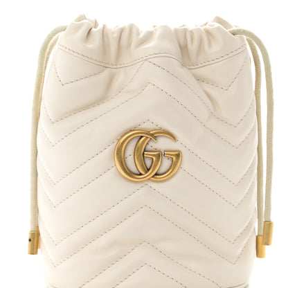 Gucci Calfskin Matelasse Mini GG Marmont 2.0 Bucket Bag White 8 of 10