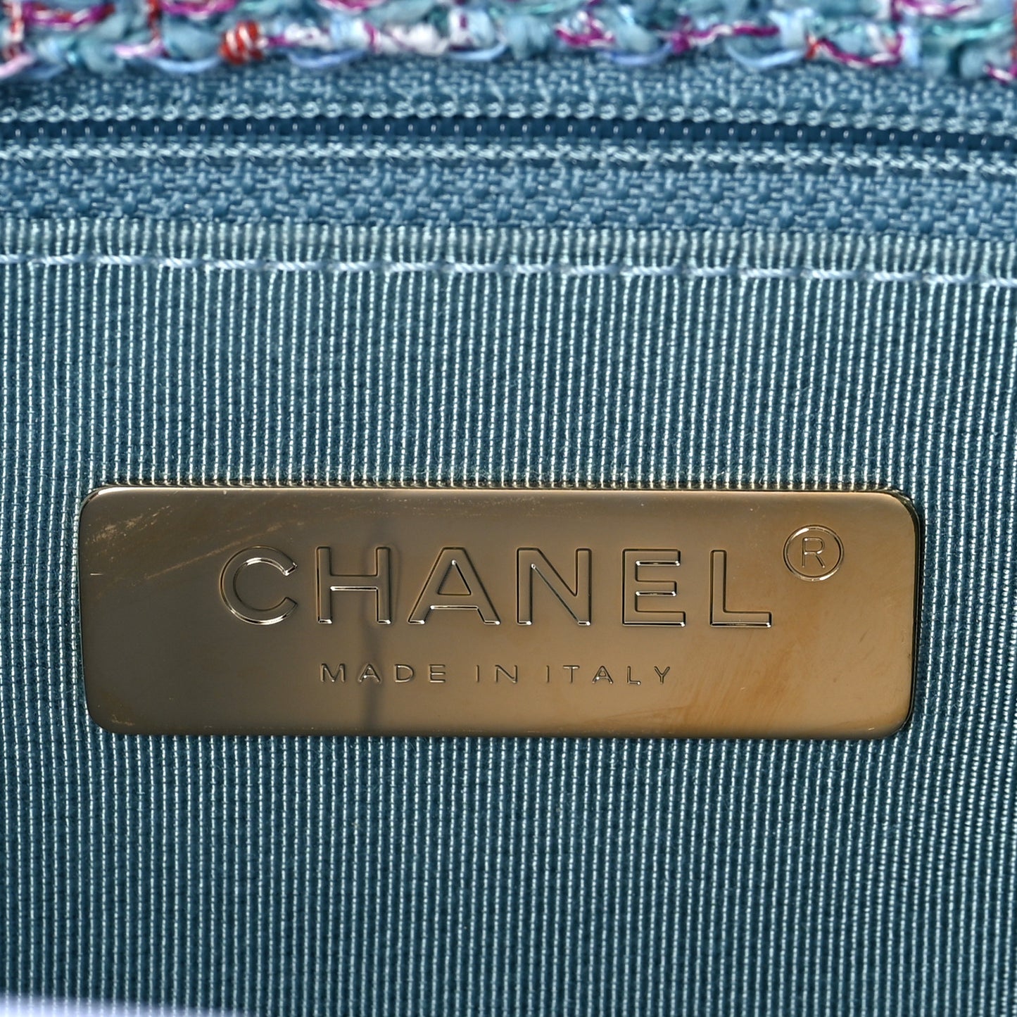 Tweed Quilted Medium Chanel 19 Flap Blue Multicolor
