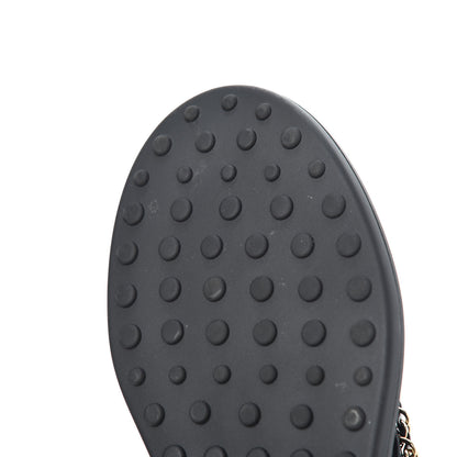 Chanel Lambskin CC Chain Thong Sandals 39 Black 10 of 14