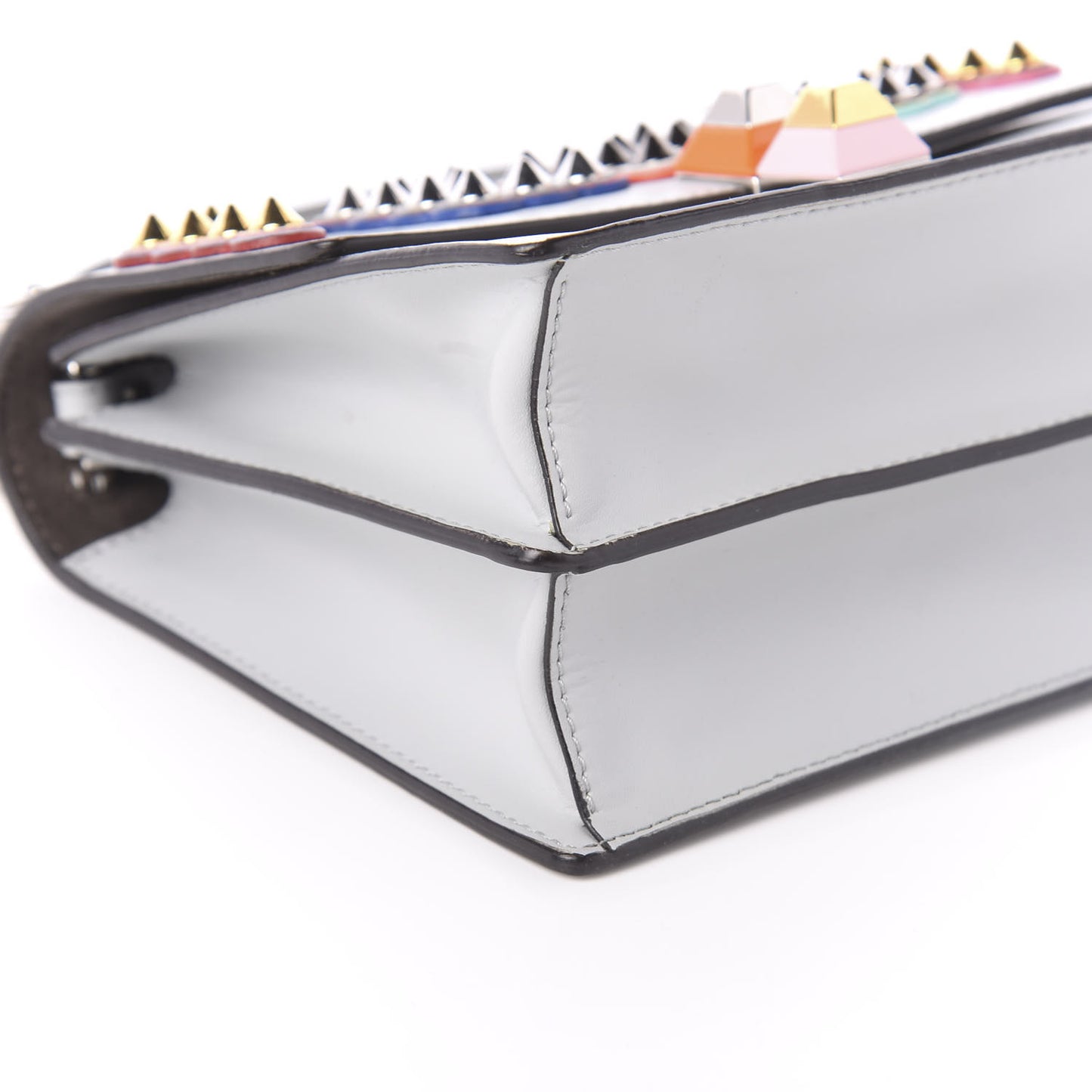 Vitello Liberty Fun Fair Metal Studded Small Kan I Shoulder Bag Grigio Perla Multicolor