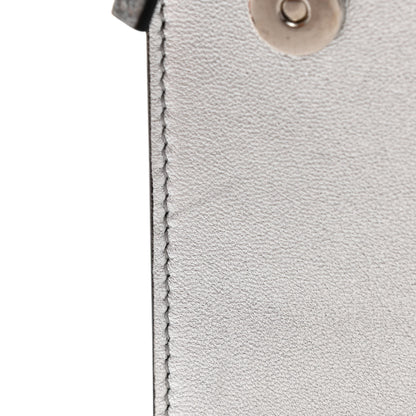 Valentino Garavani Metallic Calfskin Large Vlogo Escape Clutch Silver 8 of 10