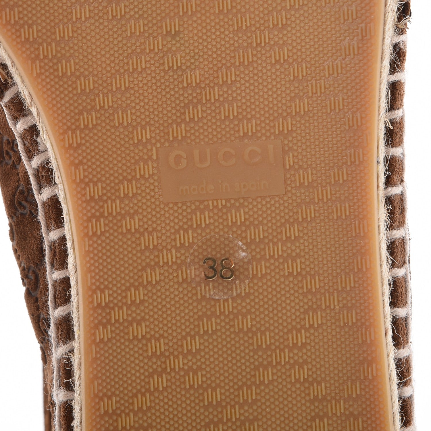 Gucci Suede Guccissima Pilar Espadrille Flats 38 Nut Brown 6 of 10