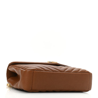 Saint Laurent Calfskin Matelasse Chevron Monogram Medium College Bag Brick 4 of 10