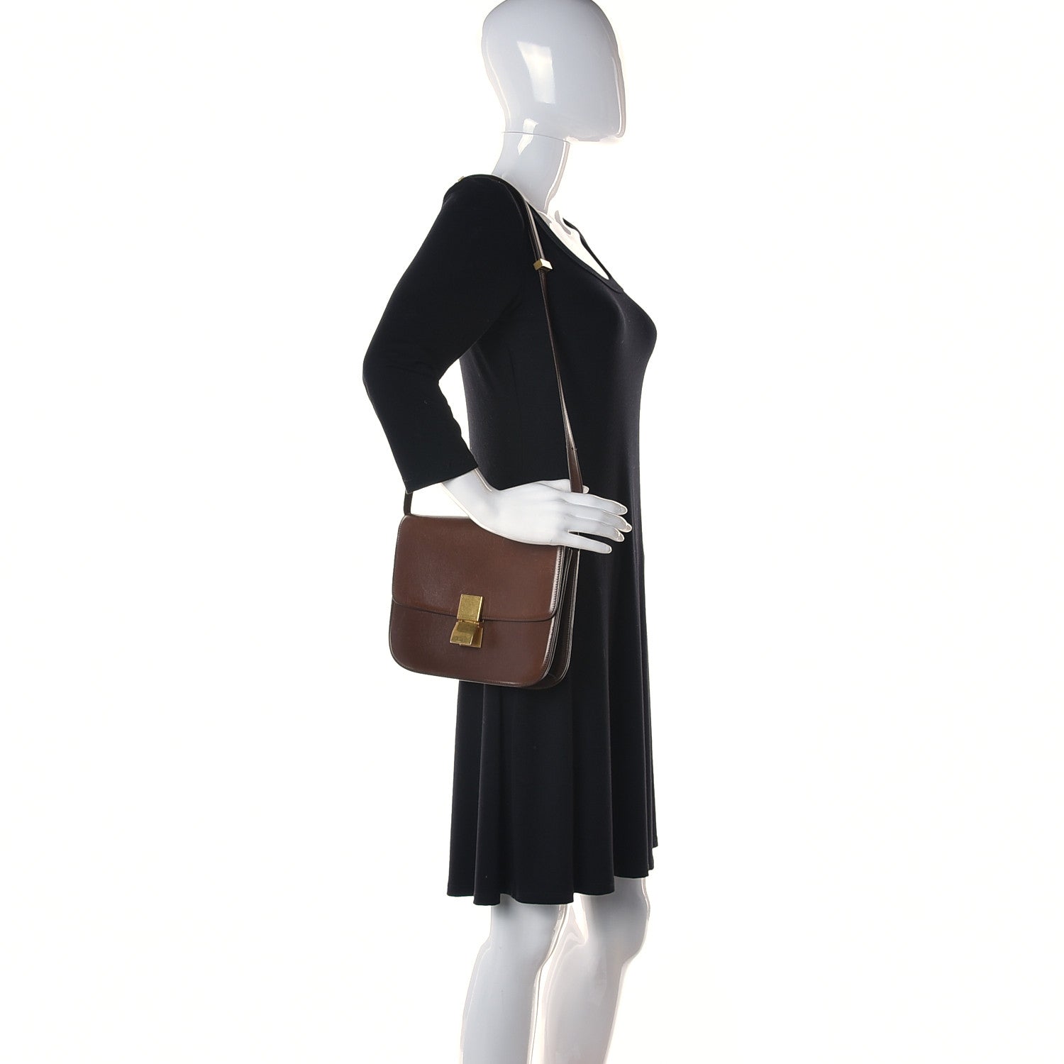 Celine Box Calfskin Medium Classic Box Flap Bag Havana 2 of 26