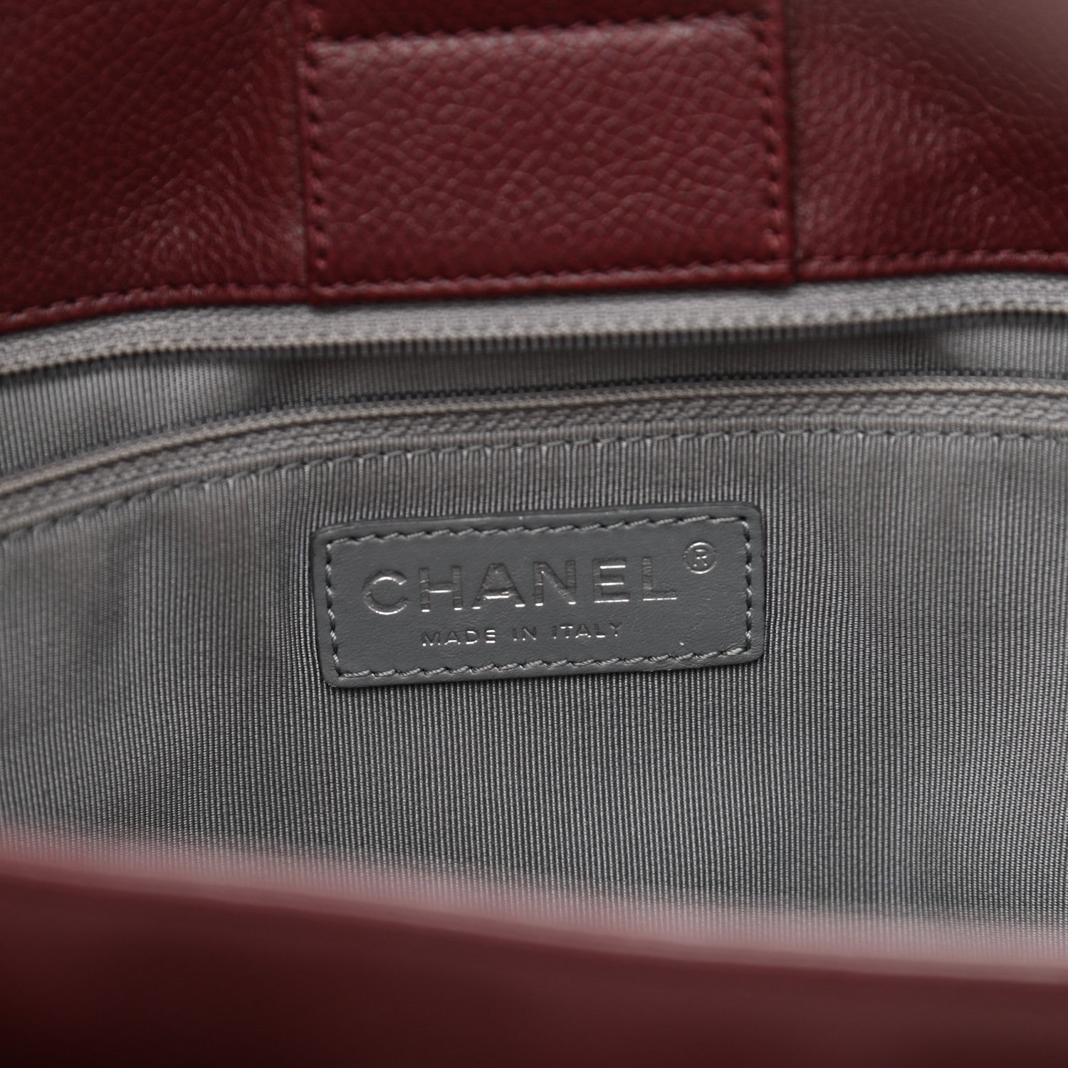 Chanel Calfskin Cerf Executive Shopper Tote Burgundy 6 of 13