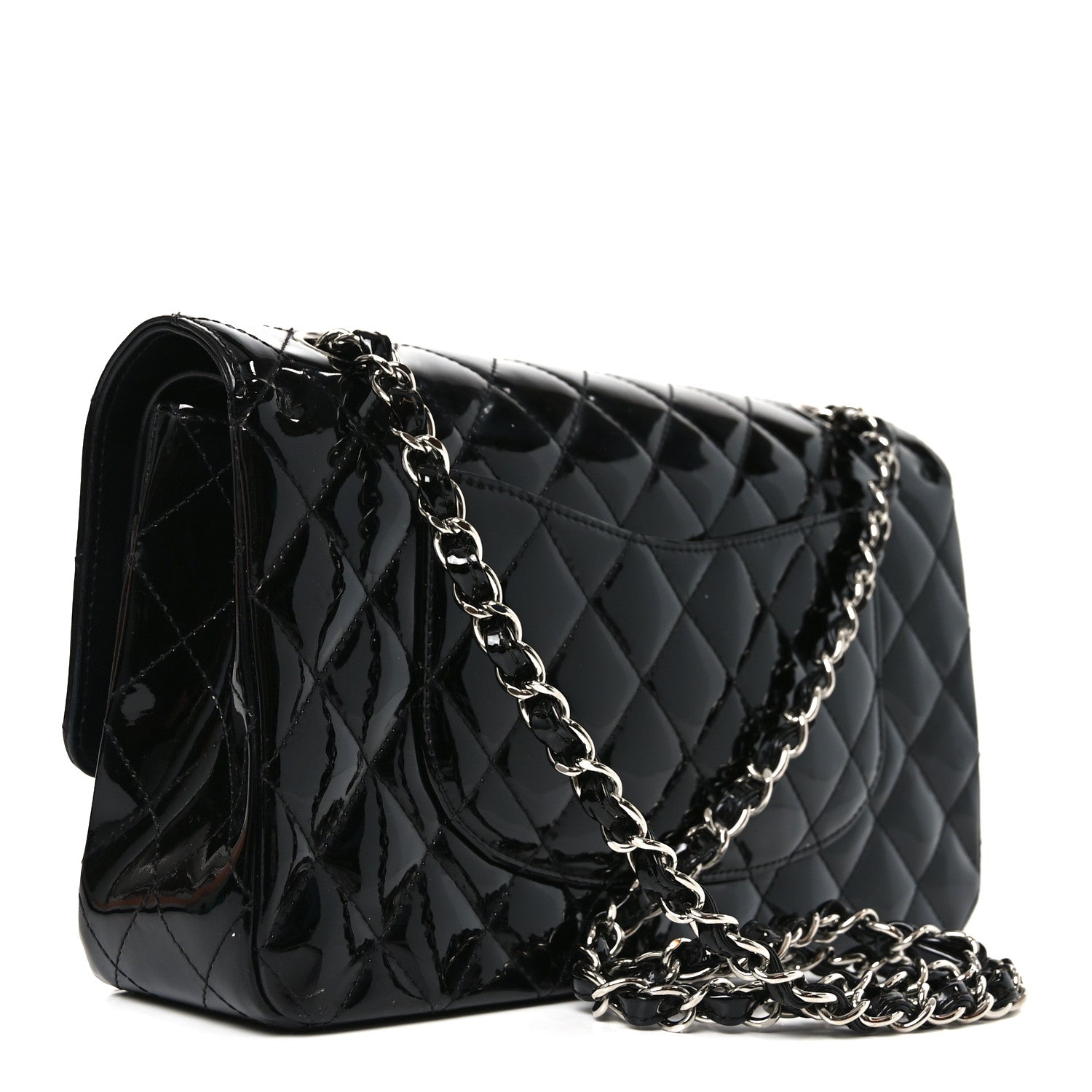 Chanel Patent Quilted Medium Double Flap Black 3 of 10