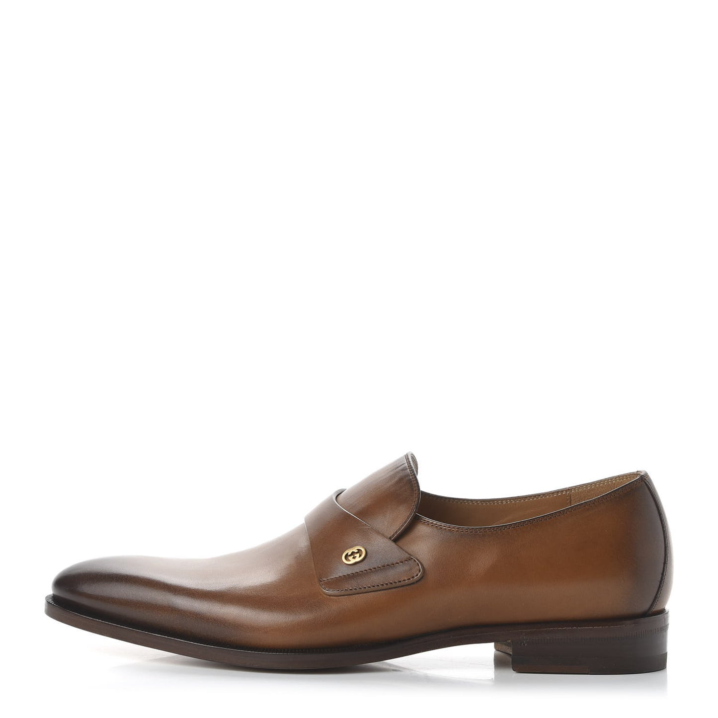 Calfskin Mens Interlocking G Slip On Loafers 9 Ombre Brown