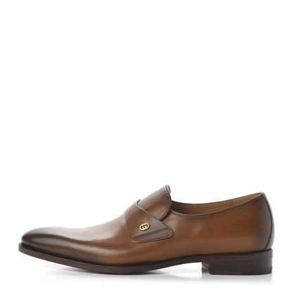 Gucci Calfskin Mens Interlocking G Slip On Loafers 9 Ombre Brown 1 of 10