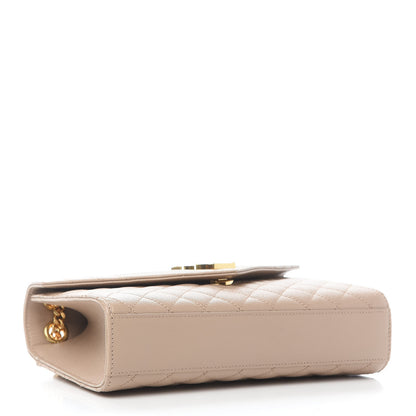 Saint Laurent Grain De Poudre Textured Mixed Matelasse Medium Triquilt Monogram Satchel Dark Beige 4 of 8