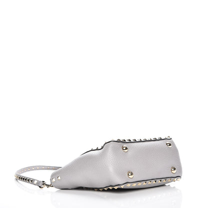 Valentino Garavani Grained Calfskin Mini Rockstud Tote Pastel Grey 5 of 8