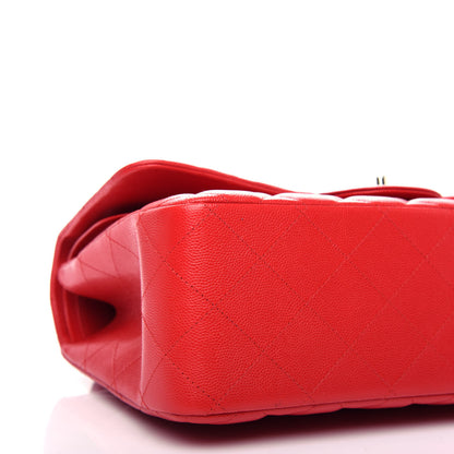 Chanel Caviar Quilted Jumbo Double Flap Red 8 of 11