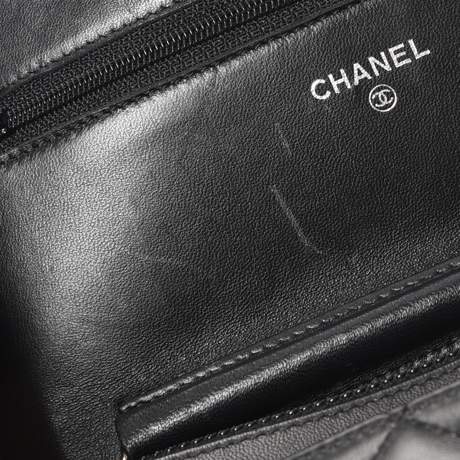 Chanel Lambskin Quilted Wallet On Chain WOC Black 9 of 12