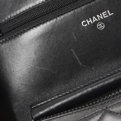 Chanel Lambskin Quilted Wallet On Chain WOC Black 9 of 12