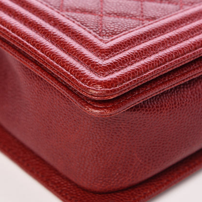 Chanel Caviar Quilted New Medium Boy Flap Dark Red 14 of 16