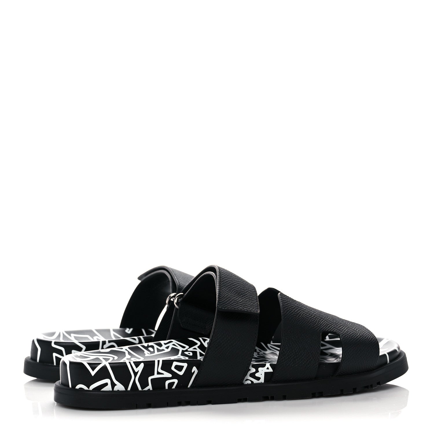 Hermes Epsom Calfskin Graff Hermes Mens Chypre Sandals 41 Black 4 of 8