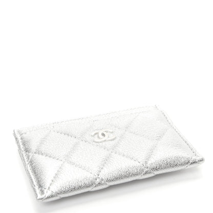 Chanel Metallic Lambskin Quilted Card Holder Silver 4 of 8