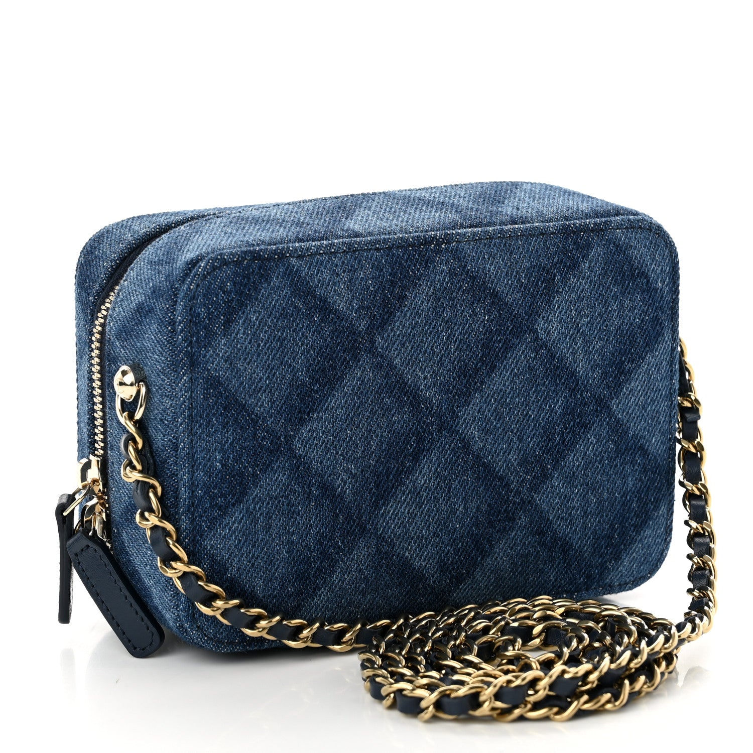 Chanel Printed Denim CC Camera Case Blue 3 of 10