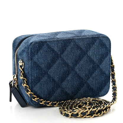 Chanel Printed Denim CC Camera Case Blue 3 of 10