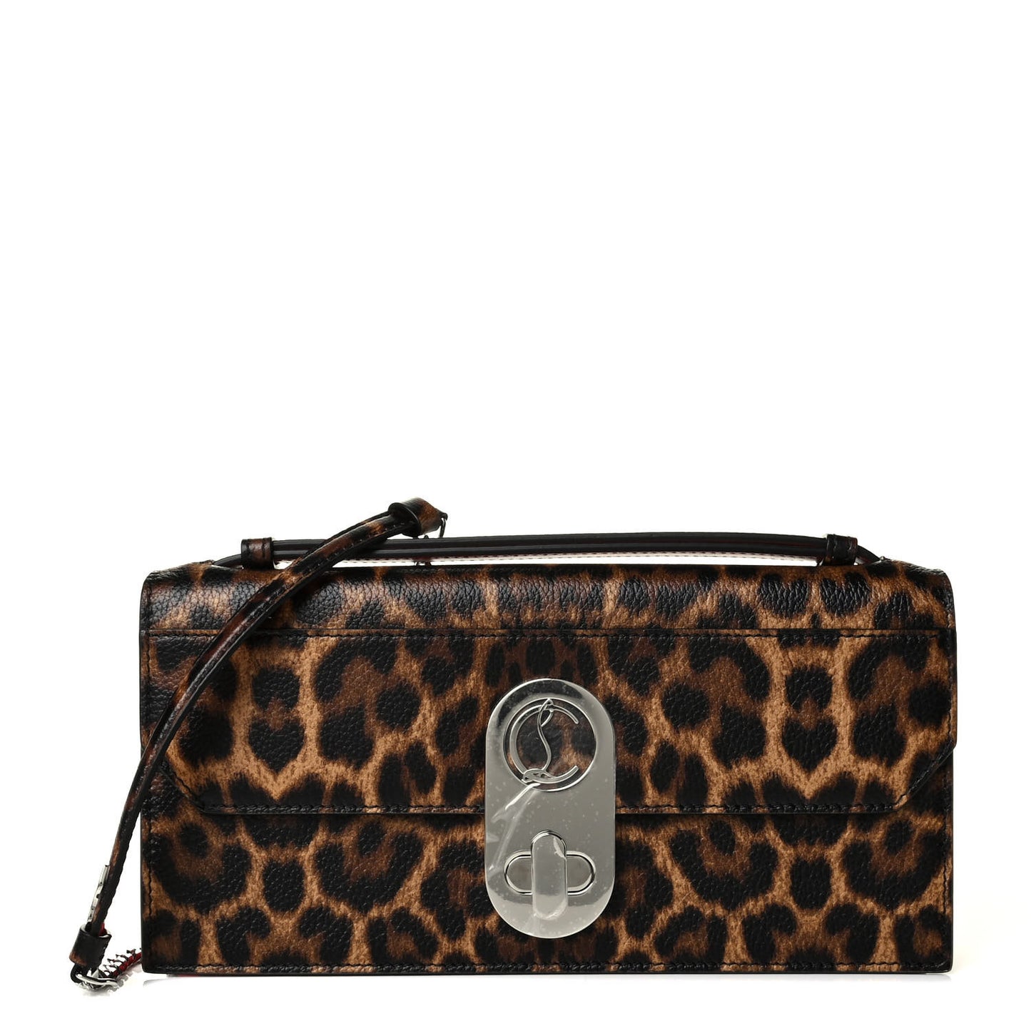 Calfskin Leopard Elisa Baguette Brown